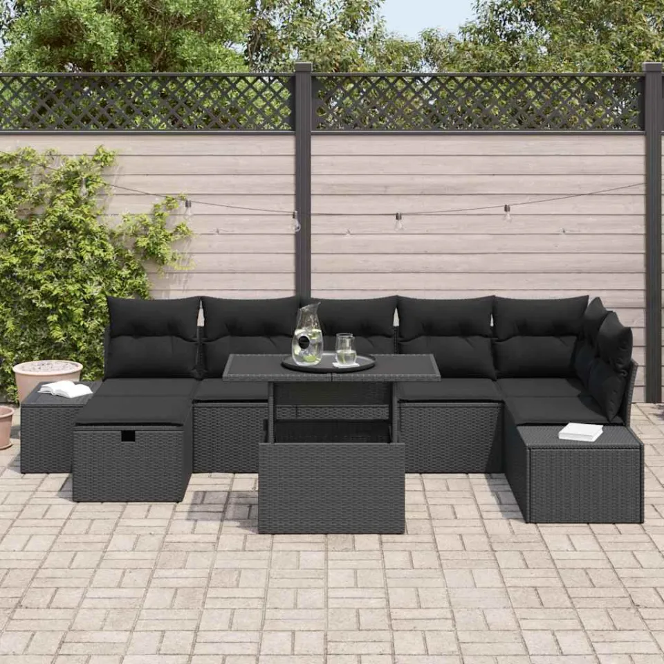vidaXL Tuin Sofa Set 8 st poly rattan Beige