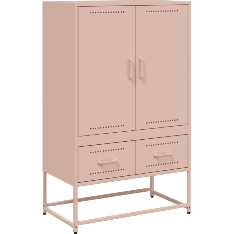 vidaXL Hoge kast 68x39x111,5 cm staal roze