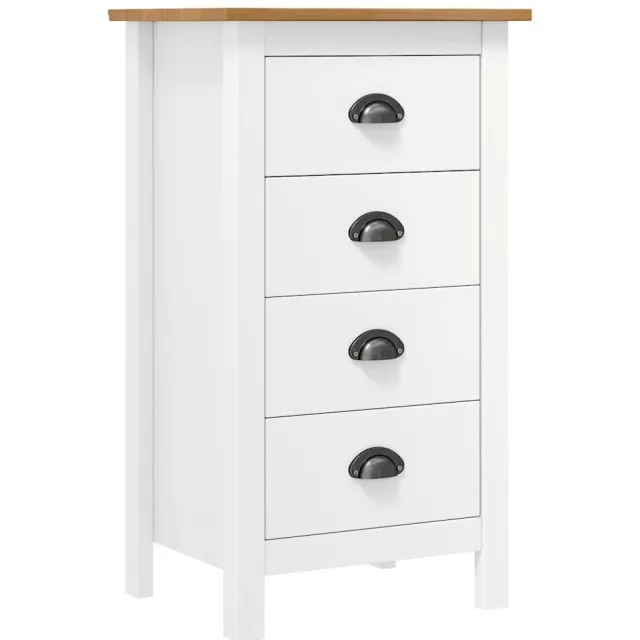 vidaXL Dressoir Hill 46x35x80 cm massief grenenhout wit