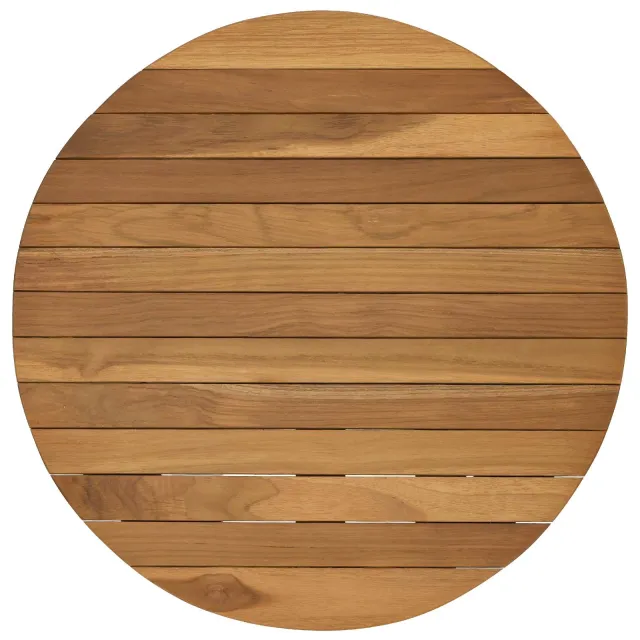 vidaXL Tafelblad Ø 50 x 3,5 Rond Massief Teakhout Naturel Bruin