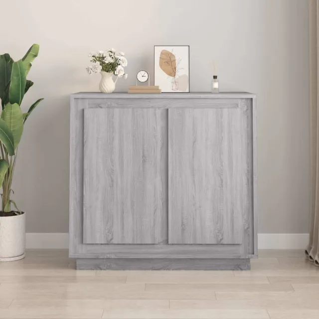 vidaXL Dressoir 80x34x75 cm bewerkt hout grijs sonoma eikenkleurig, foto 2