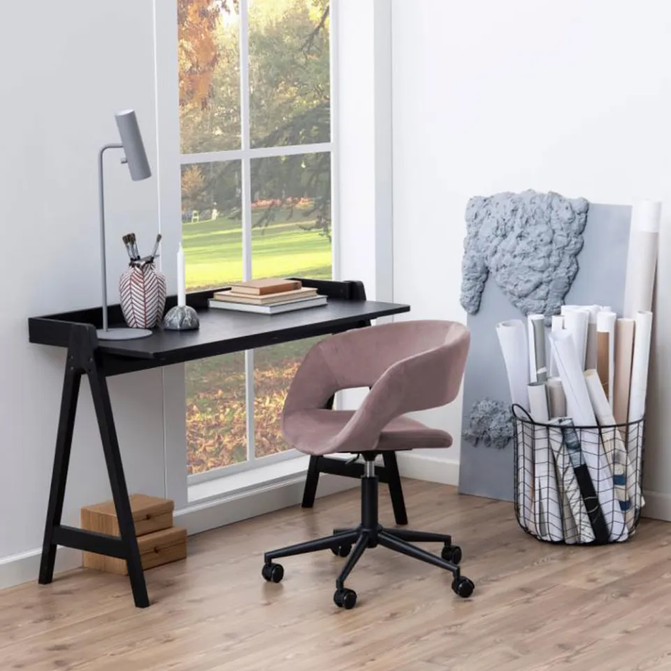 Lisomme Lieke houten bureau zwart - 127 x 80 cm, foto 2