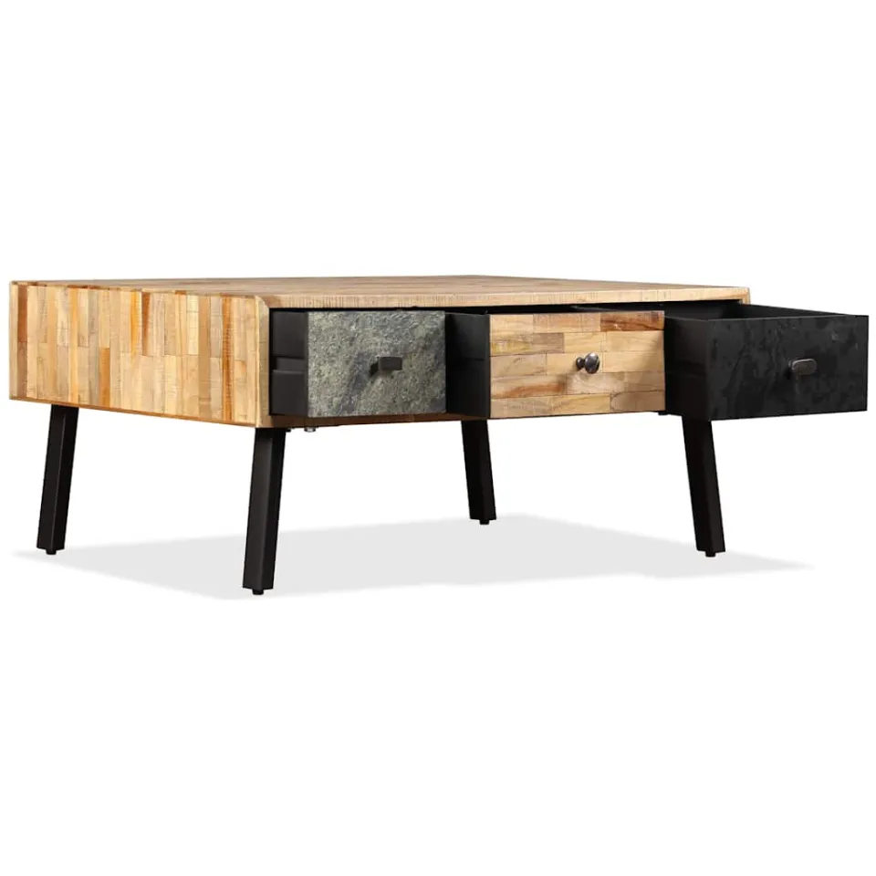 vidaXL Salontafel 90x65x40 cm massief gerecycled teakhout bruin, foto 4