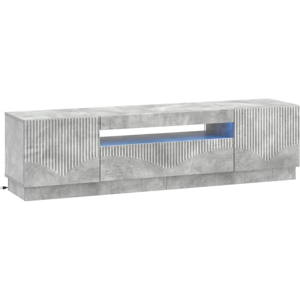vidaXL LED tv-meubel Betongrijs Bewerkt hout grijs, foto 3