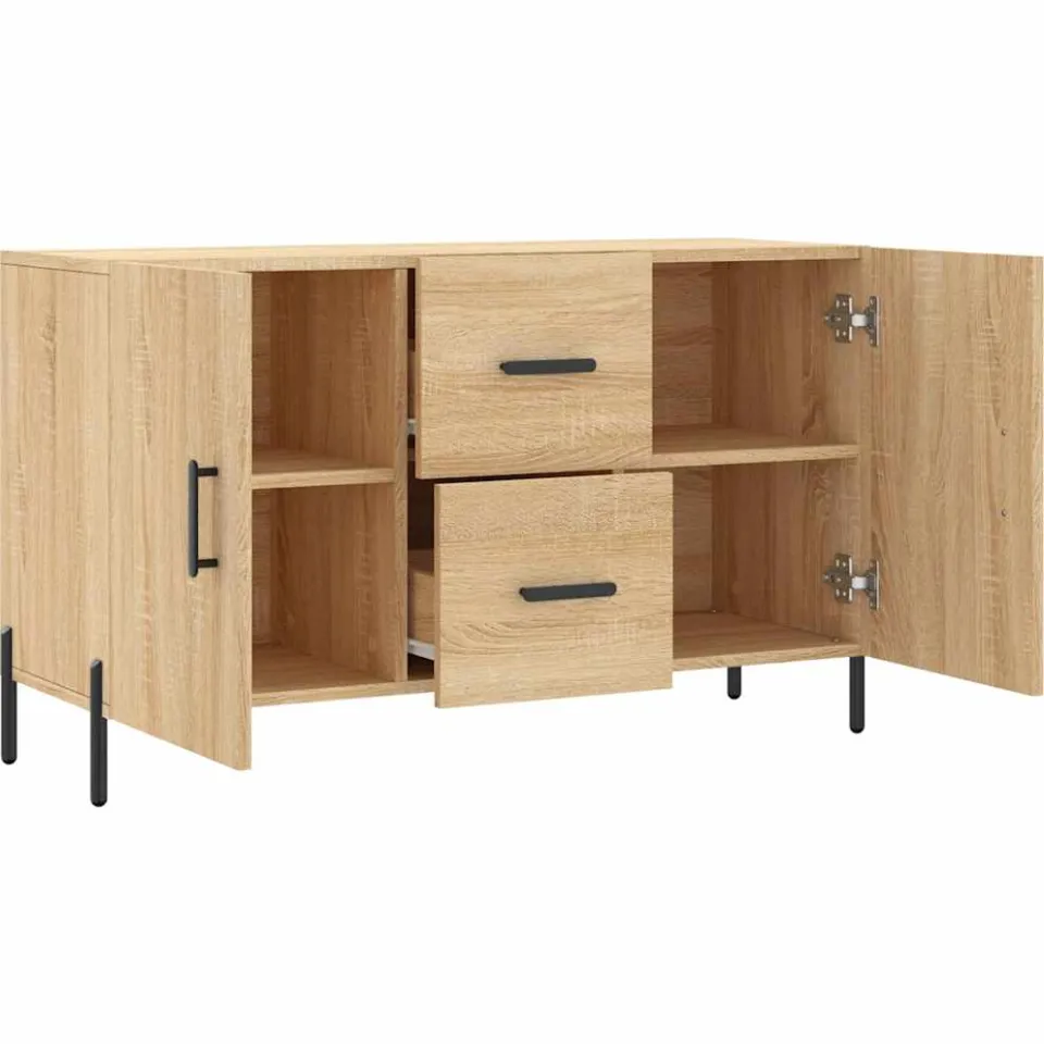 vidaXL Dressoir 100x36x60 cm bewerkt hout sonoma eikenkleurig