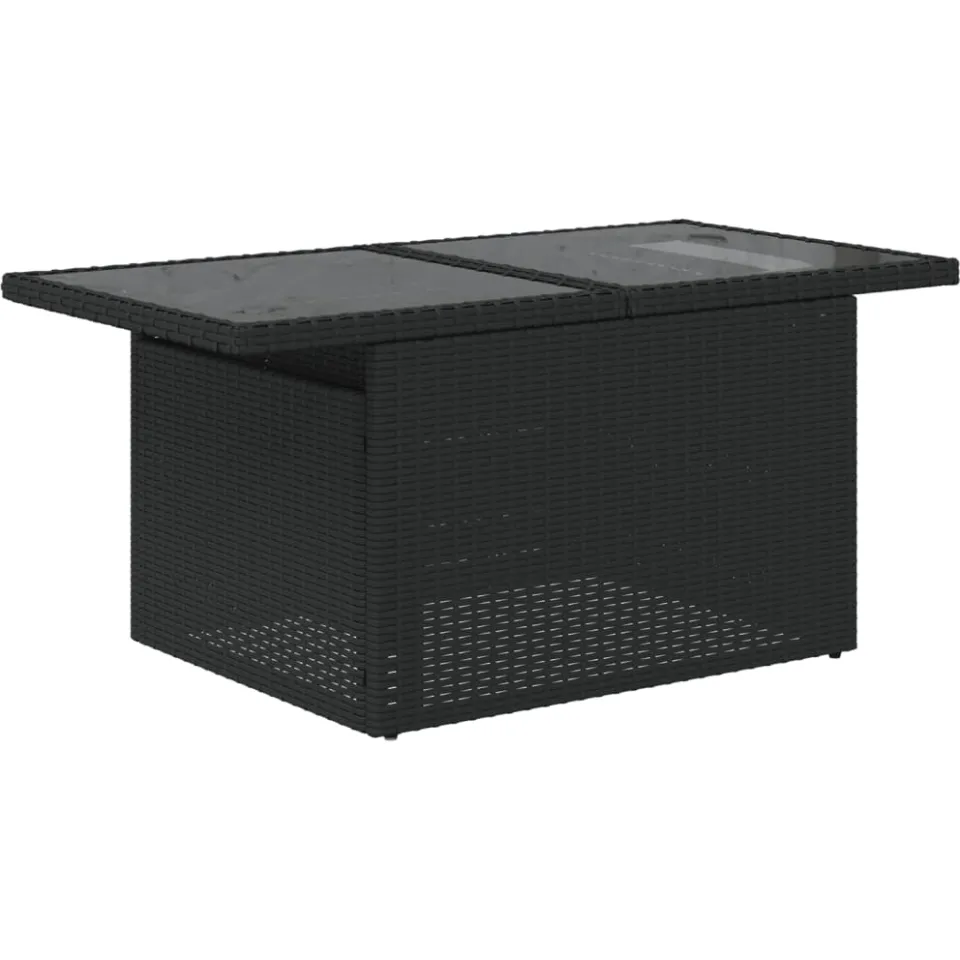 vidaXL 7-delige tuinbankset met kussens van zwart polyrotan, foto 4