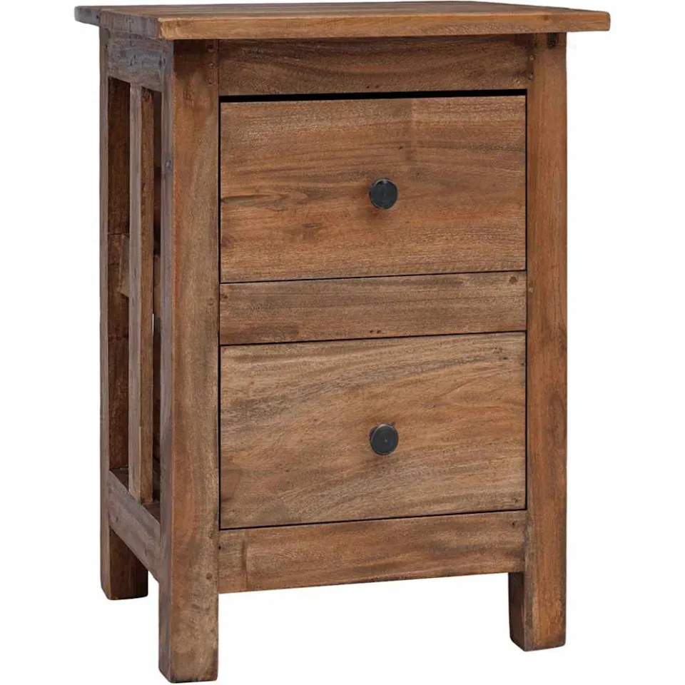 vidaXL Nachtkastje 40x30x51 cm massief mahoniehout Bruin