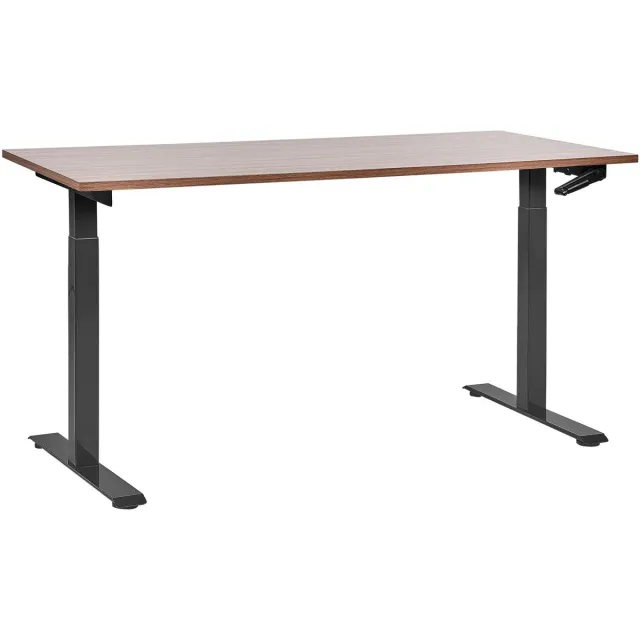 Beliani DESTINES - Verstelbaar bureau - Bruin/Zwart - 160 x 72 cm - MDF