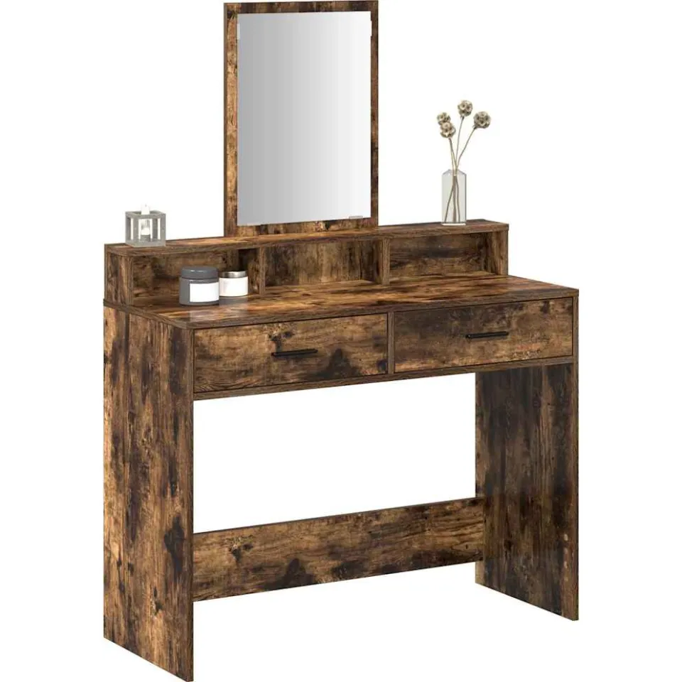 vidaXL Plafondtafel Gerookt eiken 100 x 41 x 140 cm Bewerkt hout Bruin