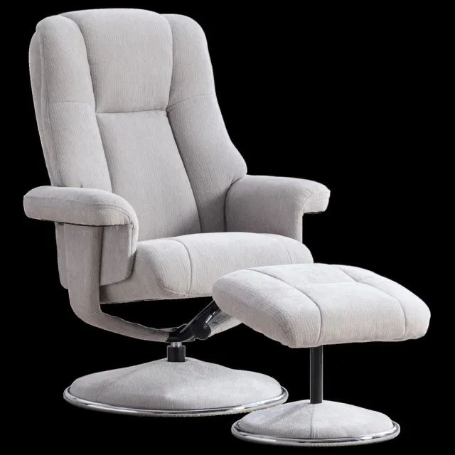 YYchan fauteuil met voetenbank - grijs - 79 x 78 x 112 cm - voetenbank 49 x 45 x 43,5 cm