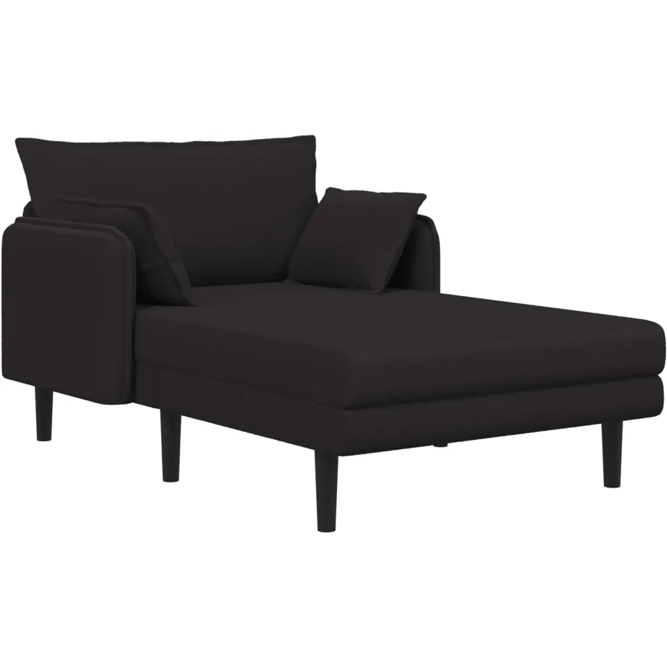vidaXL Grote chaise longue Zwart Bouclé, foto 3