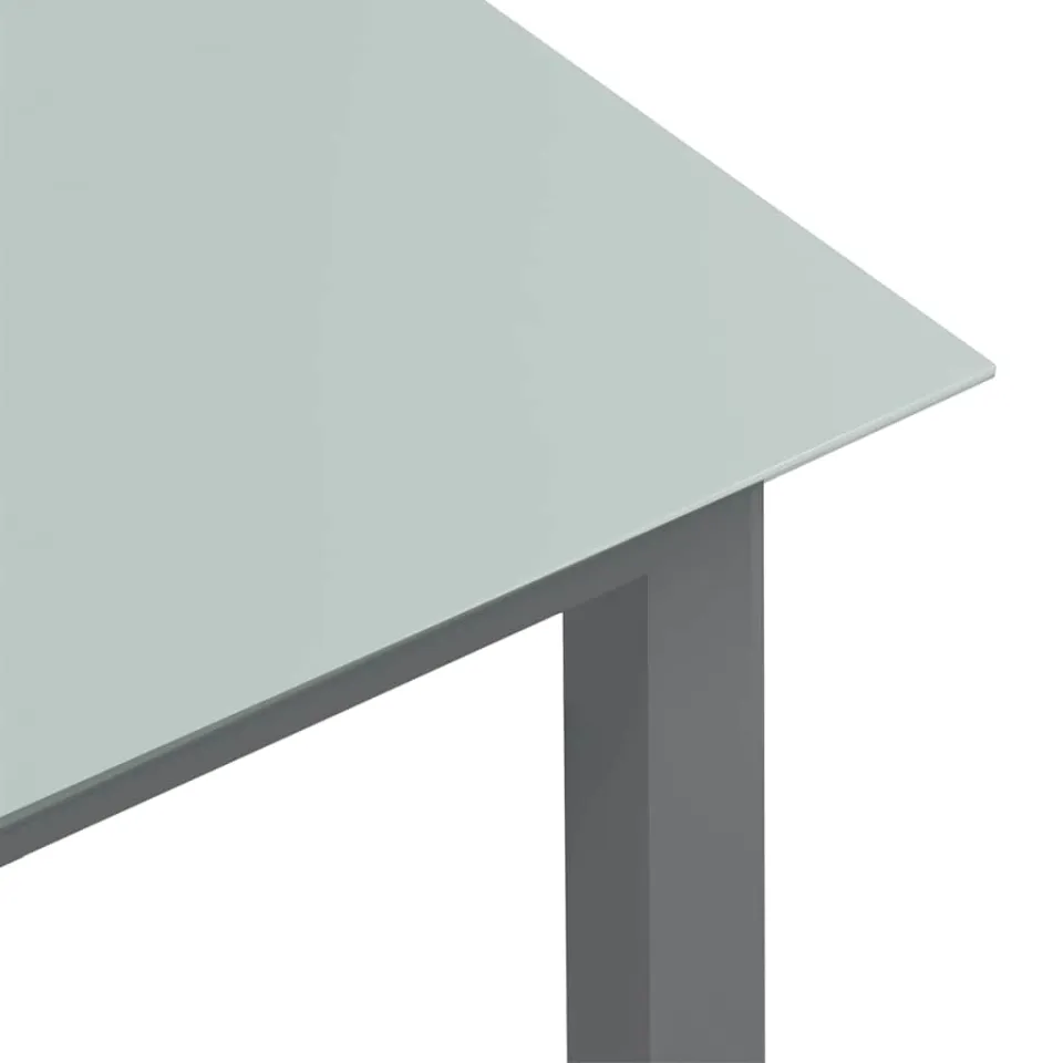 vidaXL Tuintafel 80x80x74 cm aluminium en glas lichtgrijs grijs, foto 4