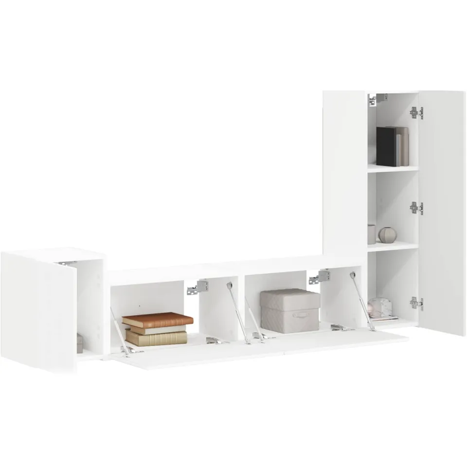 vidaXL Tv-meubelset 4 st 30 x 31 x 100 cm Wit