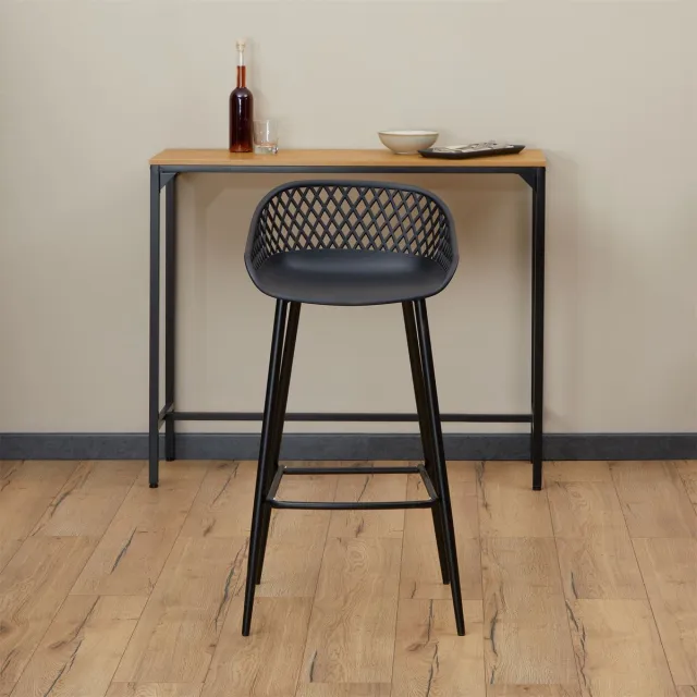 IDIMEX Barkrukken IREK, set van 2, van kunststof - zwart