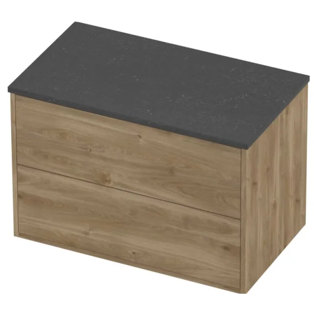 Proline Deck Badmeubelset Hardsteen Voor Grepen Symmetrisch Kader 80x46x54 cm Blue Stone Cider Oak Eiken