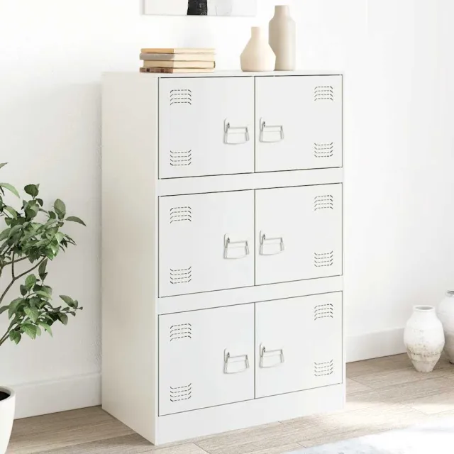 vidaXL Dressoir 67x39x107 cm staal wit, foto 2