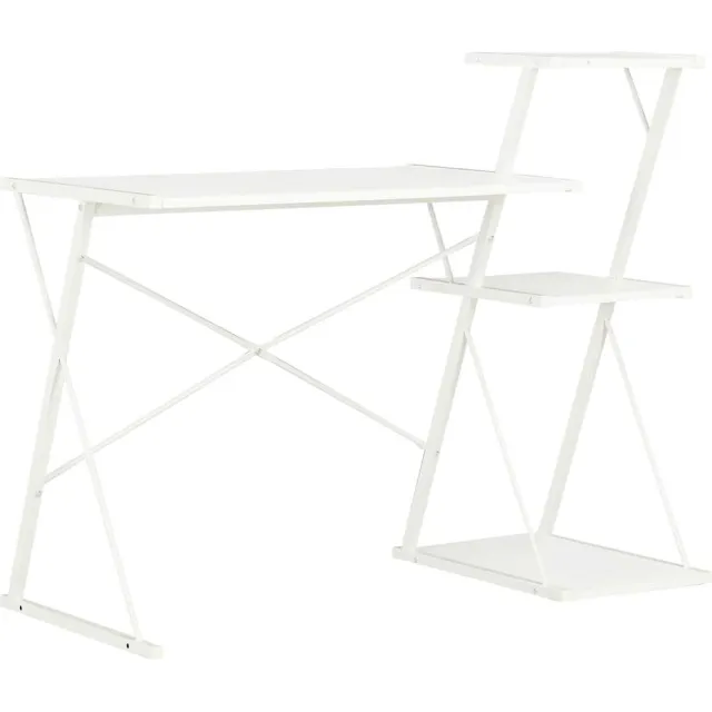vidaXL Bureau met schap 116x50x93 cm wit, foto 2