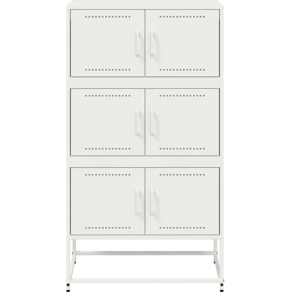 vidaXL Dressoir 68,5x38,5x123,5 cm staal wit, foto 4