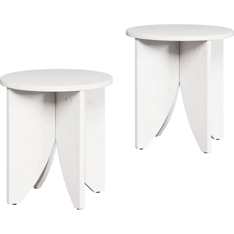 vidaXL Salontafel 2 st Wit 41,5 x 41,5 x 44 cm