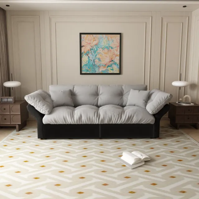MIVRAY Slaapbank 190 Cm - 3-in-1 Uitschuifbaar Met Chaise Longue En Bedfunctie - Voor Woonkamer En Logeerkamer - Velvet Lichtgrijs