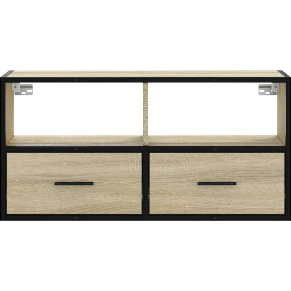 vidaXL Tv-meubel 80x31x39,5 cm bewerkt hout metaal sonoma eikenkleurig, foto 4