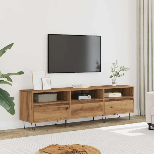 vidaXL Tv-meubel 150x30x44,5 cm bewerkt hout artisanaal eikenkleur, foto 2