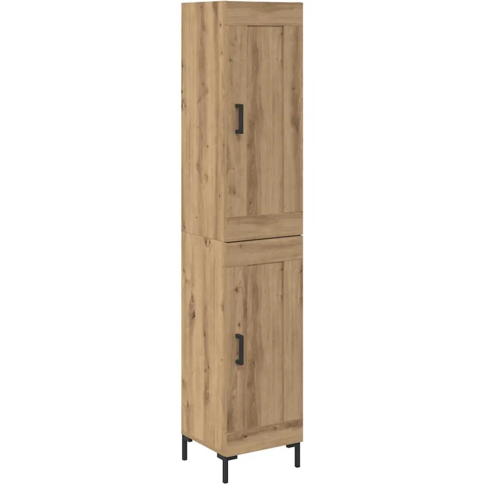 vidaXL Highboard Artisan Eiken 34,5 x 34 x 180 cm Bewerkt hout, foto 3