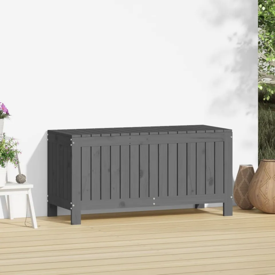vidaXL Tuinbox 108x42,5x54 cm massief grenenhout grijs, foto 2