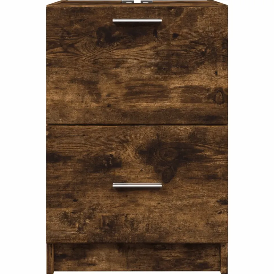 vidaXL Wastafelkast 40x37x59 cm bewerkt hout gerookt eikenkleurig, foto 4