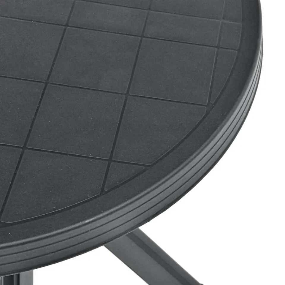 vidaXL Bistrotafel Ø70 cm kunststof antraciet, foto 4