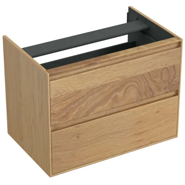 Forzalaqua Onderkast Forzalaqua Reno 80x51x60 Cm 2 Lades Softclose Eiken Smoke