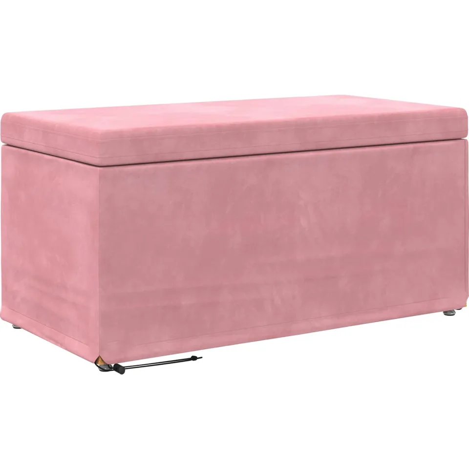vidaXL Kruk Roze 81 x 41 x 40 cm Velvet en Gefabriceerd Hout