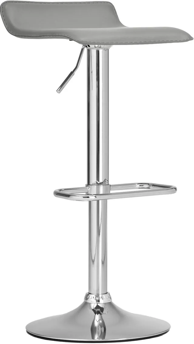 Luxe Comfort Barkruk - Verstelbaar - Grijs grijs/chroom