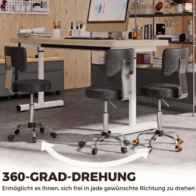 MODENUIT Bureaukruk 34,5 cm - In Hoogte Verstelbaar en Draaibaar - Voor Salon en Verzorging - Metaal - Zwart