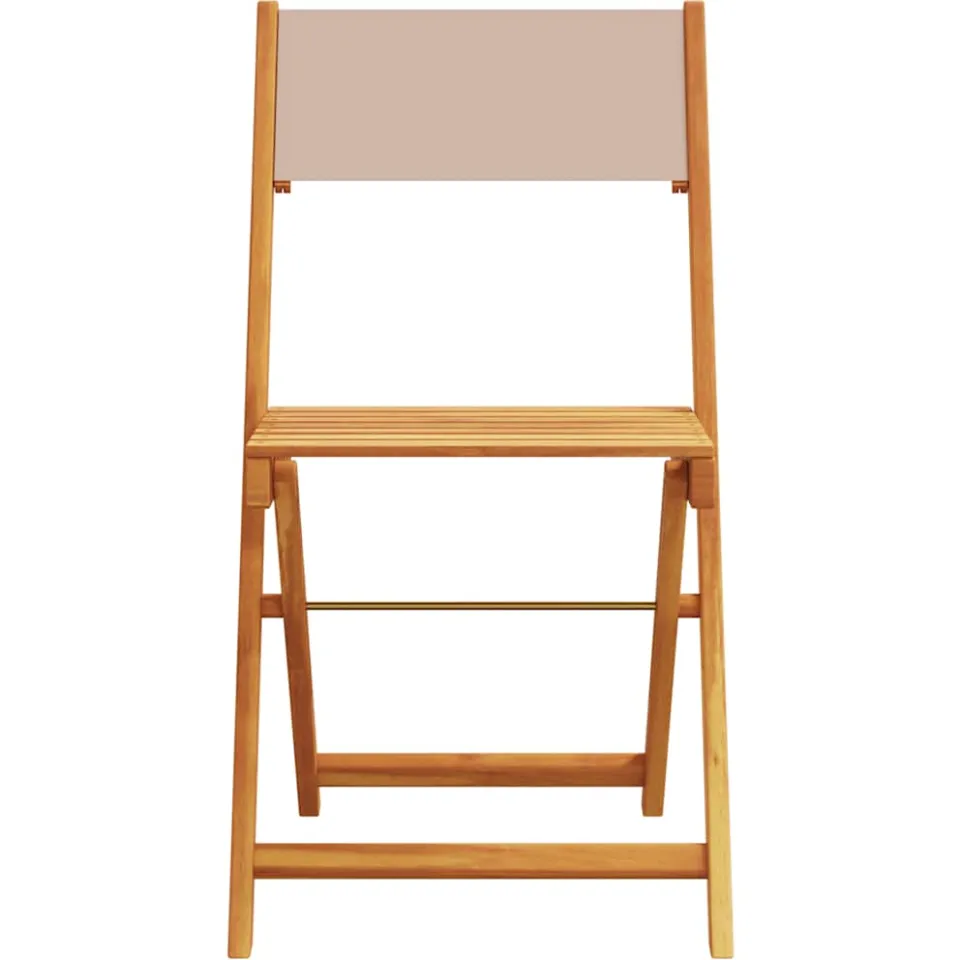 vidaXL 3-delige Bistroset stof en massief hout taupe