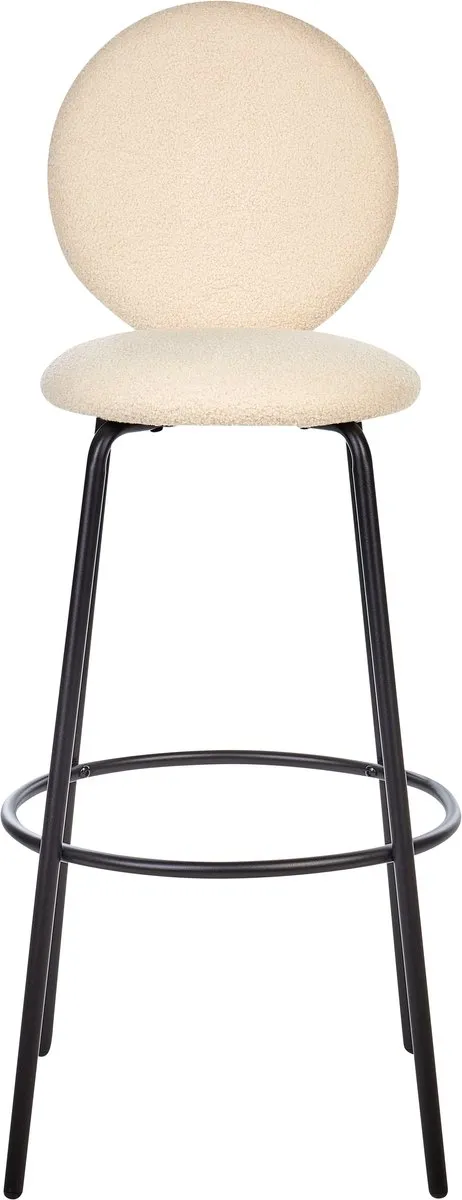Beliani EMERY - Barkruk set van 2 - Lichtbeige - Bouclé