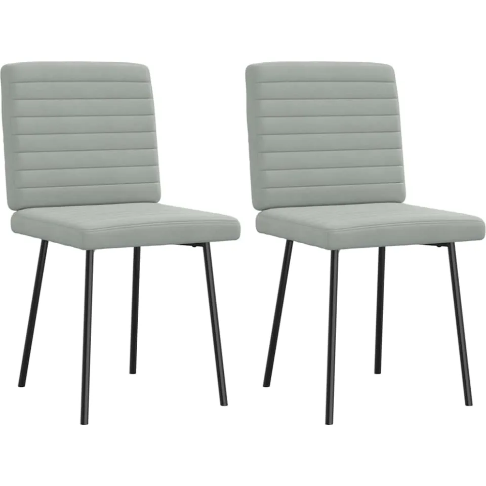 vidaXL Eetkamerstoelen 2 st fluweel lichtgrijs grijs, foto 3