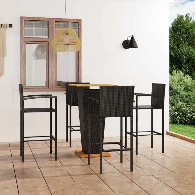 vidaXL 5-delige Tuinbarset zwart, foto 2