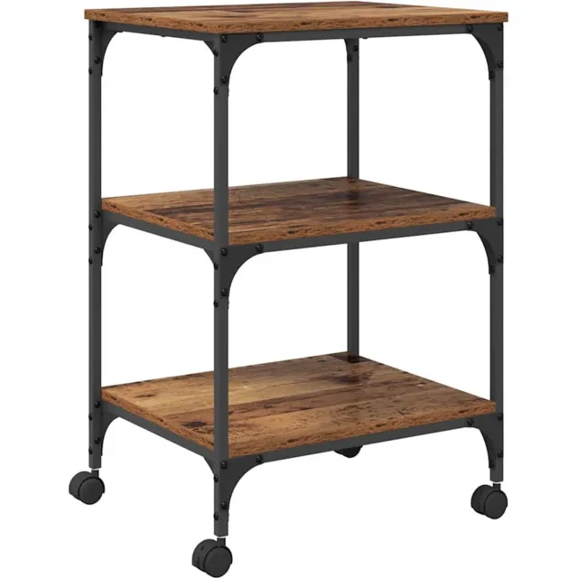 vidaXL Printerstand - Oud - hout - 50 - x - 41 - x - 75 - cm - Bewerkt - hout Oud hout