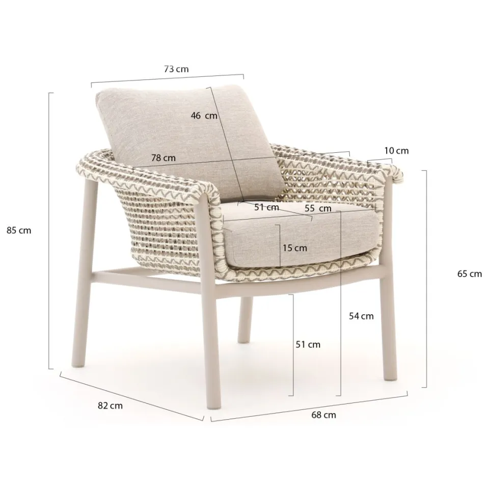 Zavelli Cuore dining tuinstoel taupe, foto 2