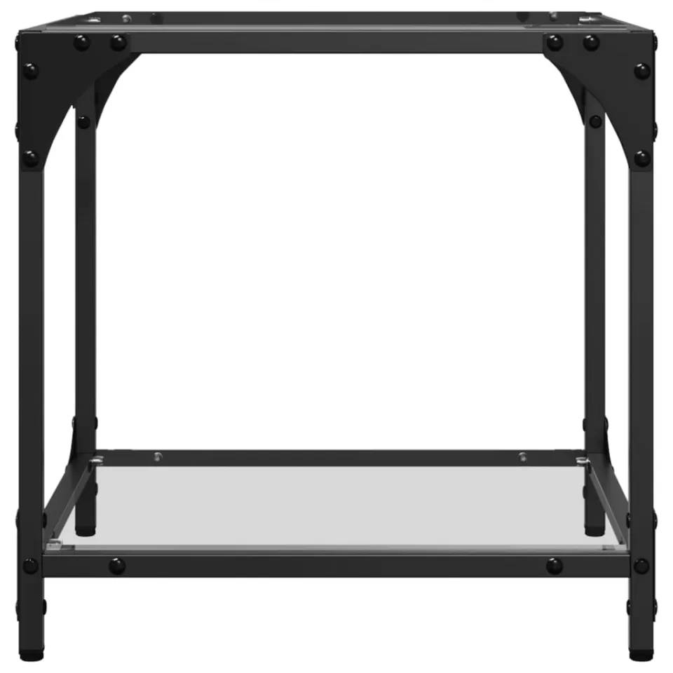 vidaXL Salontafel met transparant glazen blad 40x40x40 cm staal transparent, foto 4