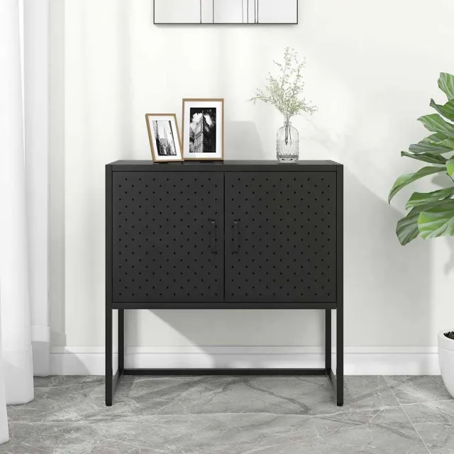 vidaXL Dressoir 75x35x75 cm staal zwart, foto 2