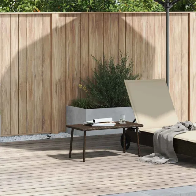 vidaXL Tuin salontafel rechthoekig 80x40x37 cm poly rattan bruin, foto 2