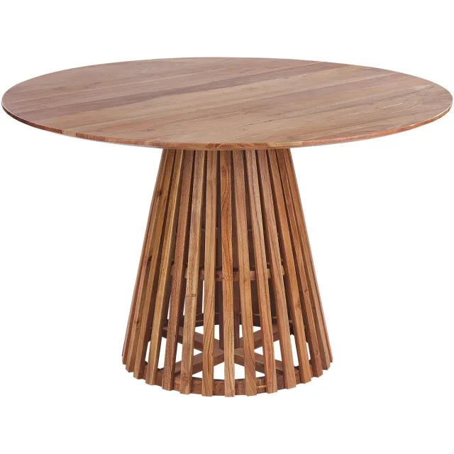 Beliani MESILLA - Ronde eettafel - Donkerhout - 120 cm - Acaciahout Bruin