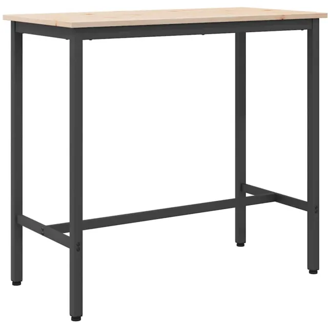 vidaXL Tafel - Naturel - 100 - x - 50 - x - 91 - cm - Engineered - hout - en - staal