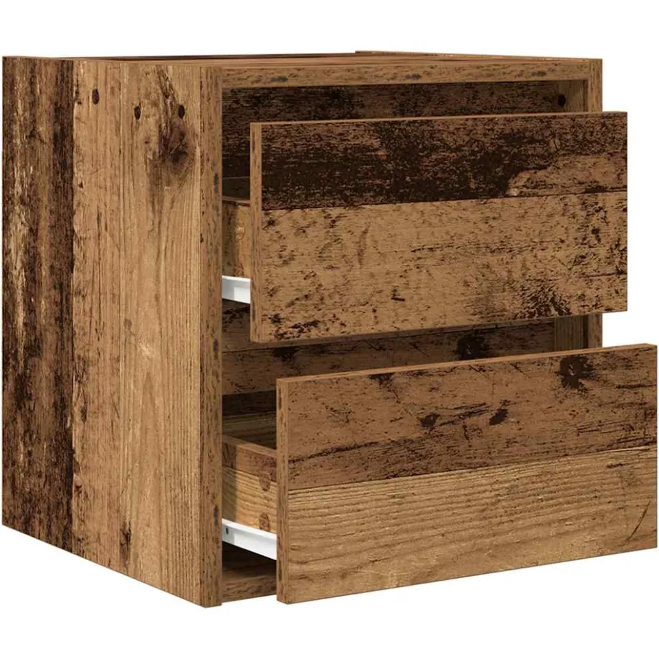 vidaXL Nachtkastje wandgemonteerd 38x34x40 cm oud houtkleurig bruin, foto 4