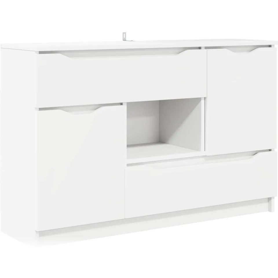 vidaXL Dressoir Wit 100 x 30 x 65,6 Bewerkt hout, foto 3