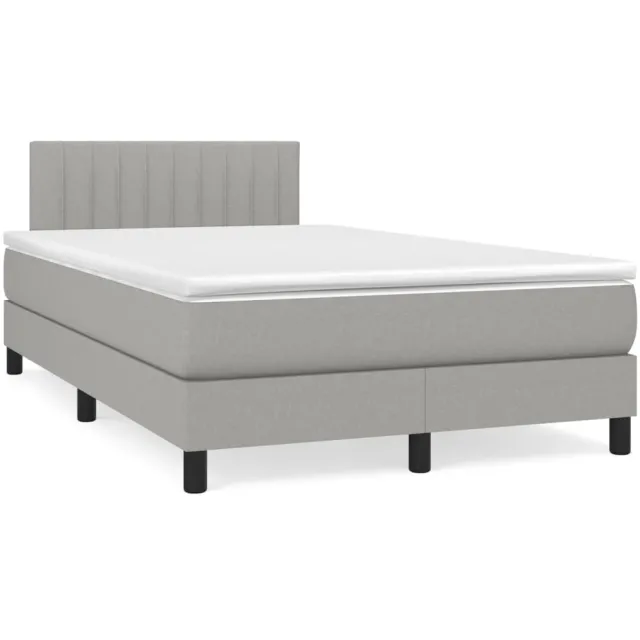 vidaXL Boxspring met matras stof lichtgrijs 120x190 cm grijs