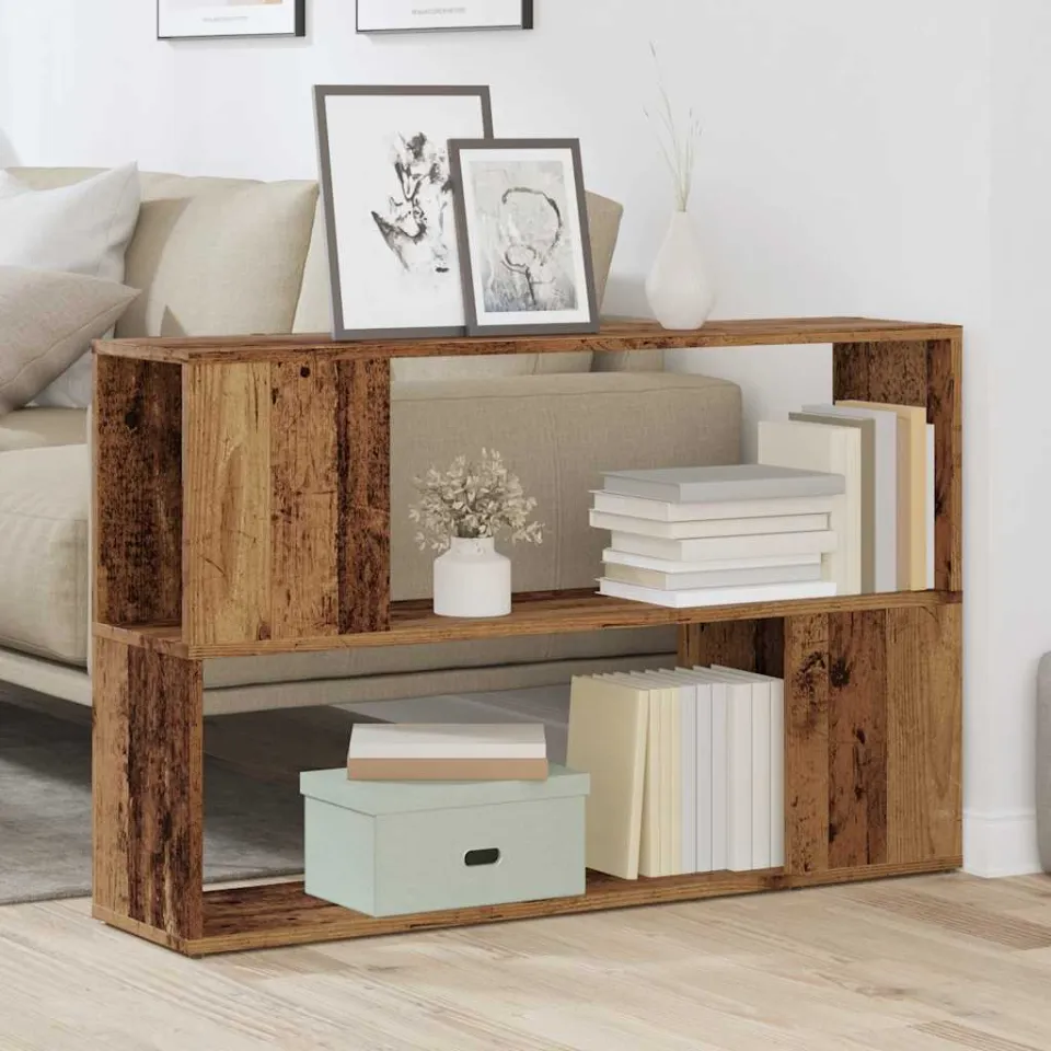 vidaXL Boekenkast 100x24x63 cm bewerkt hout oud houtkleurig bruin, foto 2