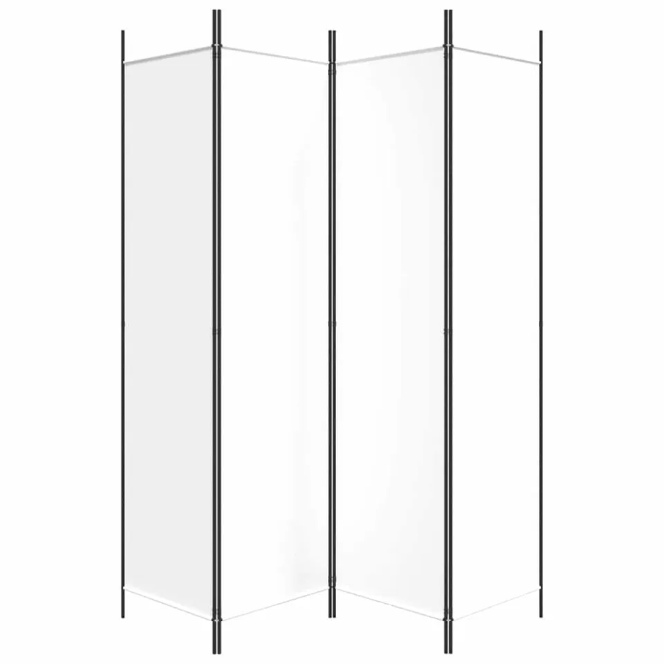 vidaXL Kamerscherm met 4 panelen 200x200 cm stof wit, foto 5